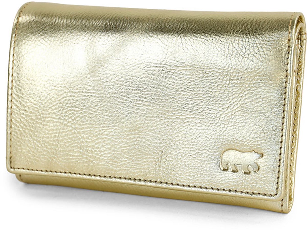 Bear Design Sweety Leren Overslagportemonnee - Champagne