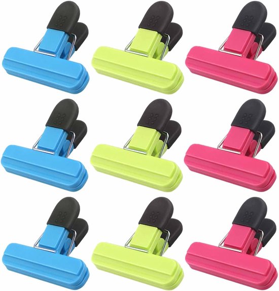 KC Blue Magnetic Closure Clips for Bags or Memos, Assorted Colours, Set