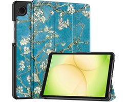 Hoes - Geschikt voor Samsung Galaxy Tab A11 - Dun & Stevig - Trifold Bookcase - Hard Cover - Hardcover Book Case - Tablet Hoesje - Bloesem