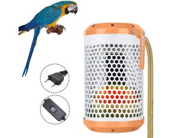 Hangende vogelkooiverwarming - Infrarood keramische warmtelamp voor huisdieren - Anti-verbrandingswarmtelamp voor reptielen - Met anti-bijt ijzeren buis - 50W - Geschikt voor papegaaien, kanaries, vinken en kleine huisdieren - Oranje, wit