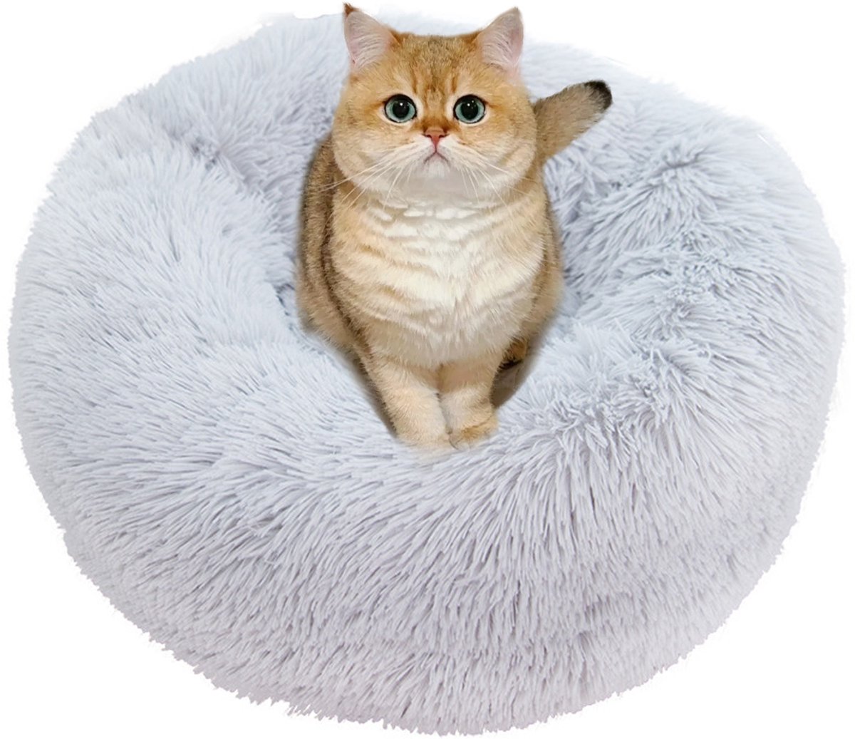 longziming Kattenmand - Donut Hondenbed Klein - Wasbaar 50cm - Afneembare Hoes - Anti-angst Rustgevend Pluche - Rond, Super Zacht voor Puppy's en Katten
