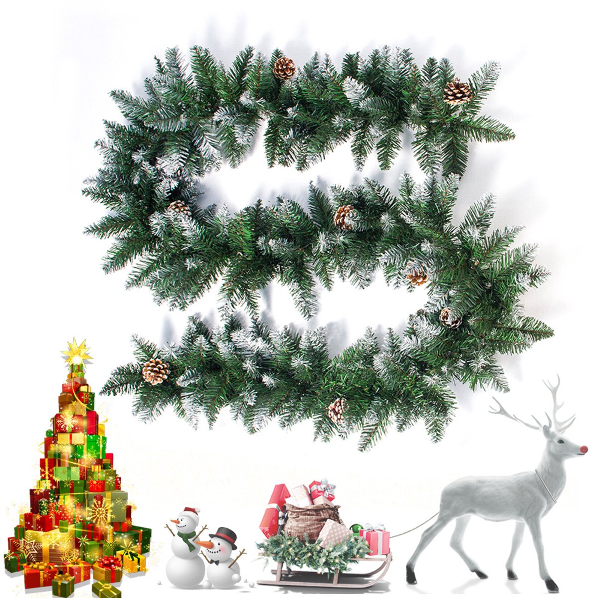 Kerstkrans sneeuwspar krans buiten kerstdecoratie krans