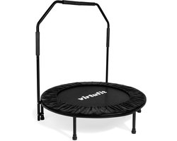 VirtuFit Opvouwbare Fitness Trampoline met Handvat - Zwart - 100 cm - Geschikt voor Jong en Oud - Uitsluitend voor Fitnessdoeleinden - Inklapbaar - Fitness Trampoline Opvouwbaar - Fitness trampoline met Beugel - Fitnesstrampolines