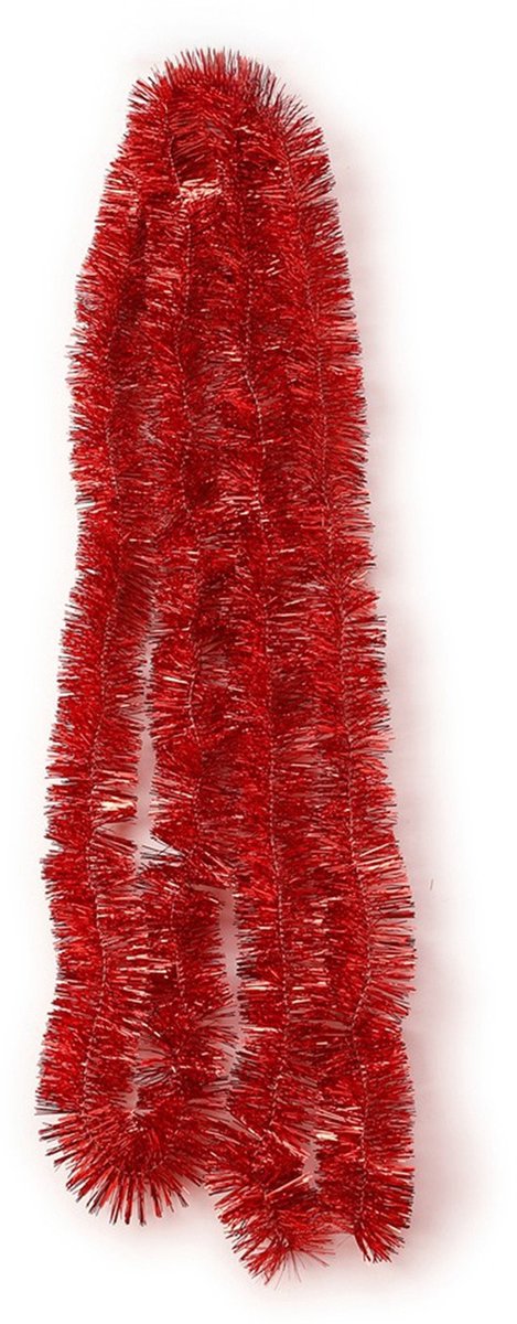 Inge Christmas Goods Kerstslinger-guirlande - rood - glanzende lametta - 270 cm