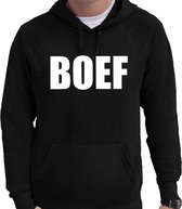 BOEF hoodie zwart heren - zwarte BOEF sweater/trui met capuchon S