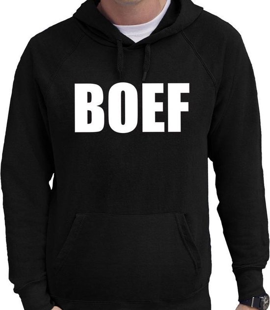 Sjah binnen ik heb dorst BOEF hoodie zwart heren - zwarte BOEF sweater/trui met capuchon S | bol.com