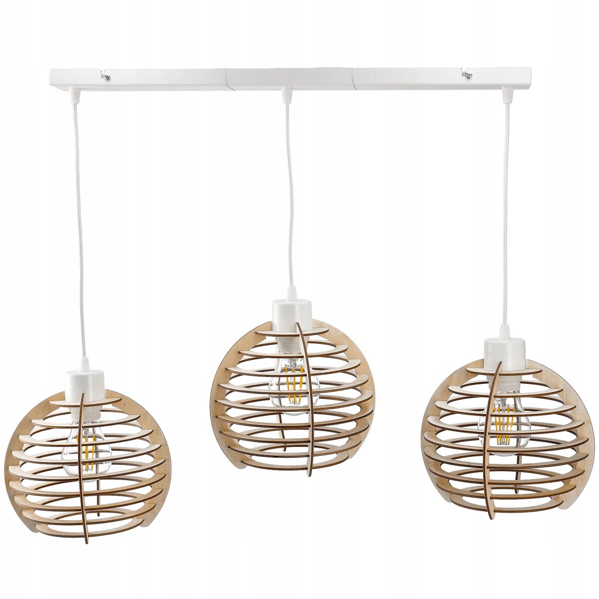 Hanglamp met houten kap - Retro Stijl - E27 Fitting