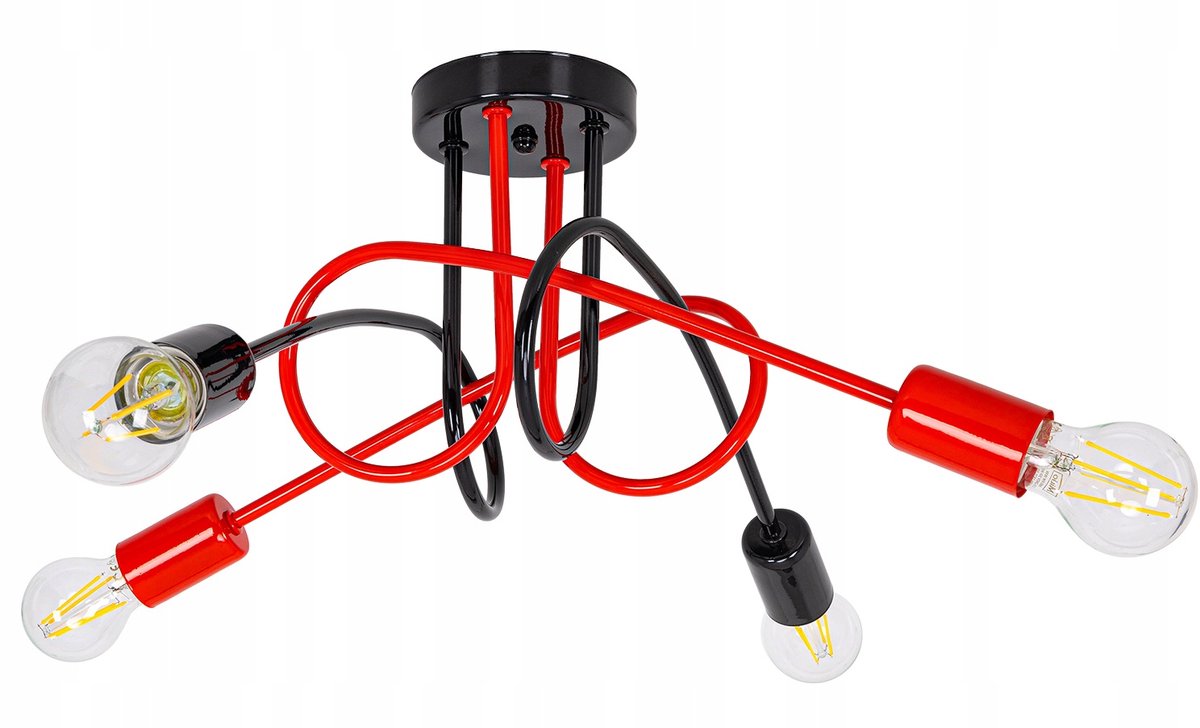 Hanglamp Edison Loft4 Multi - 4x E27 - Kleurrijk