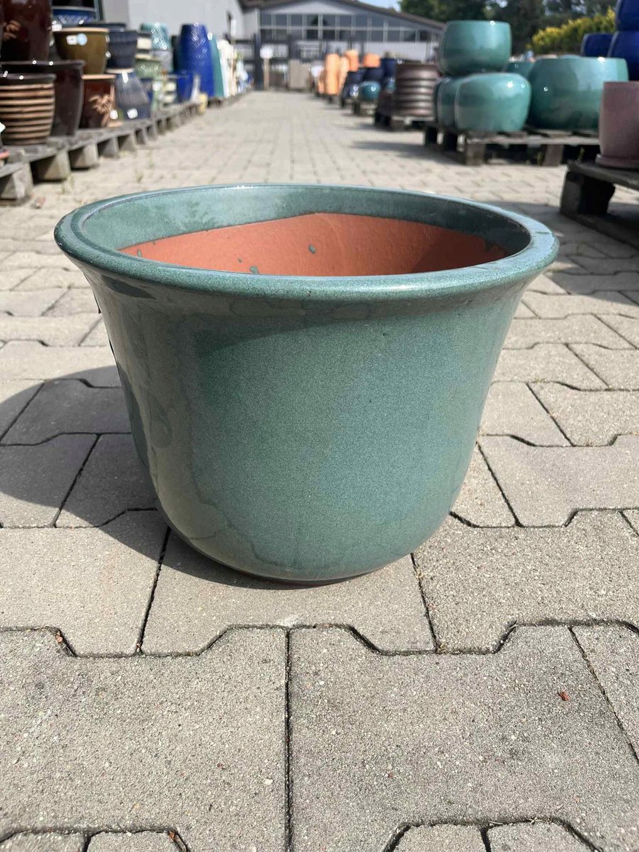 Keramische Pot Groen 40x29 cm - Handgemaakt & Vorstbestendig