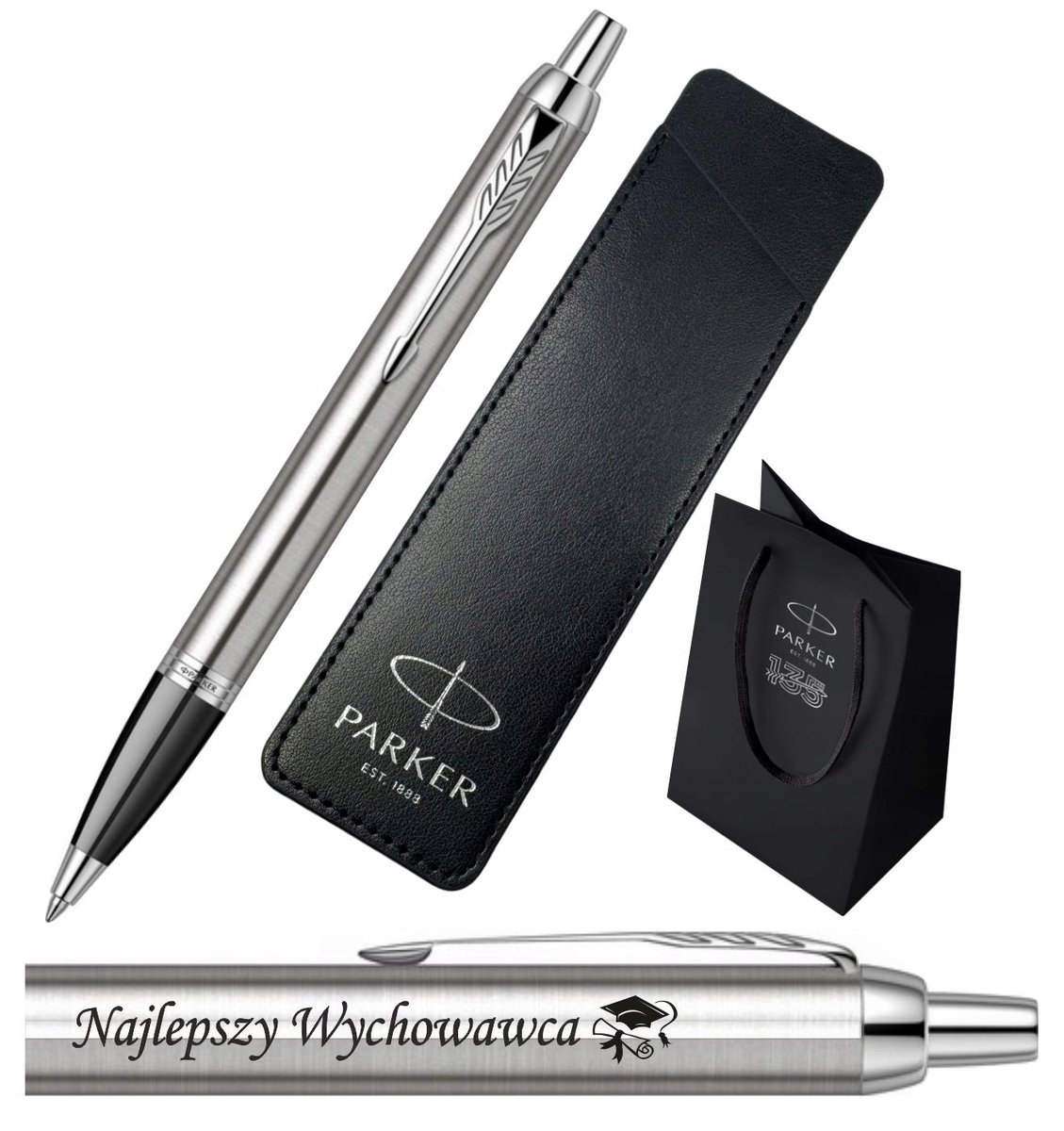 Parker IM Metal Pen Zilver met Gravure & Luxe Geschenkdoos