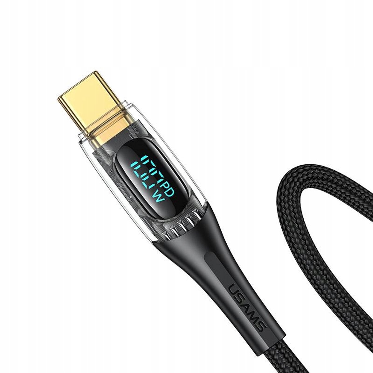 P4Y USB-C, USB-Cebel 100W 1.2m Zwart Zwar