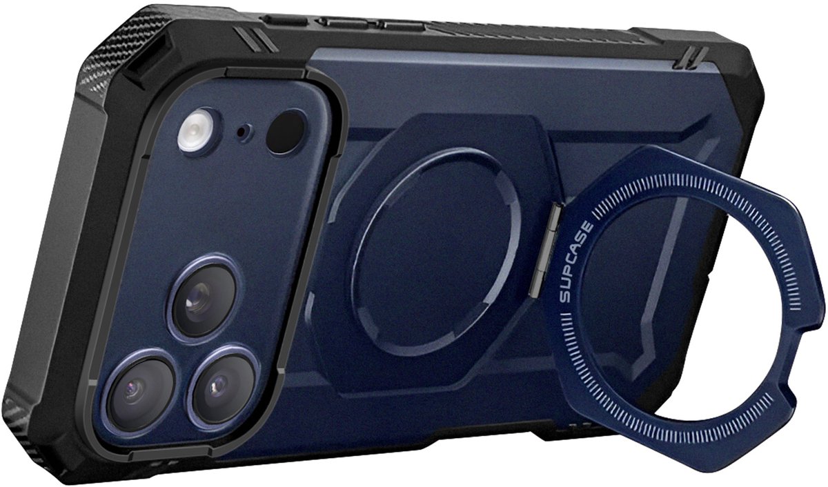 Supcase UB Grip Pro geschikt voor iPhone 17 Pro Max hoesje met Screenprotector en compatibel met MagSafe - Blauw Transparant