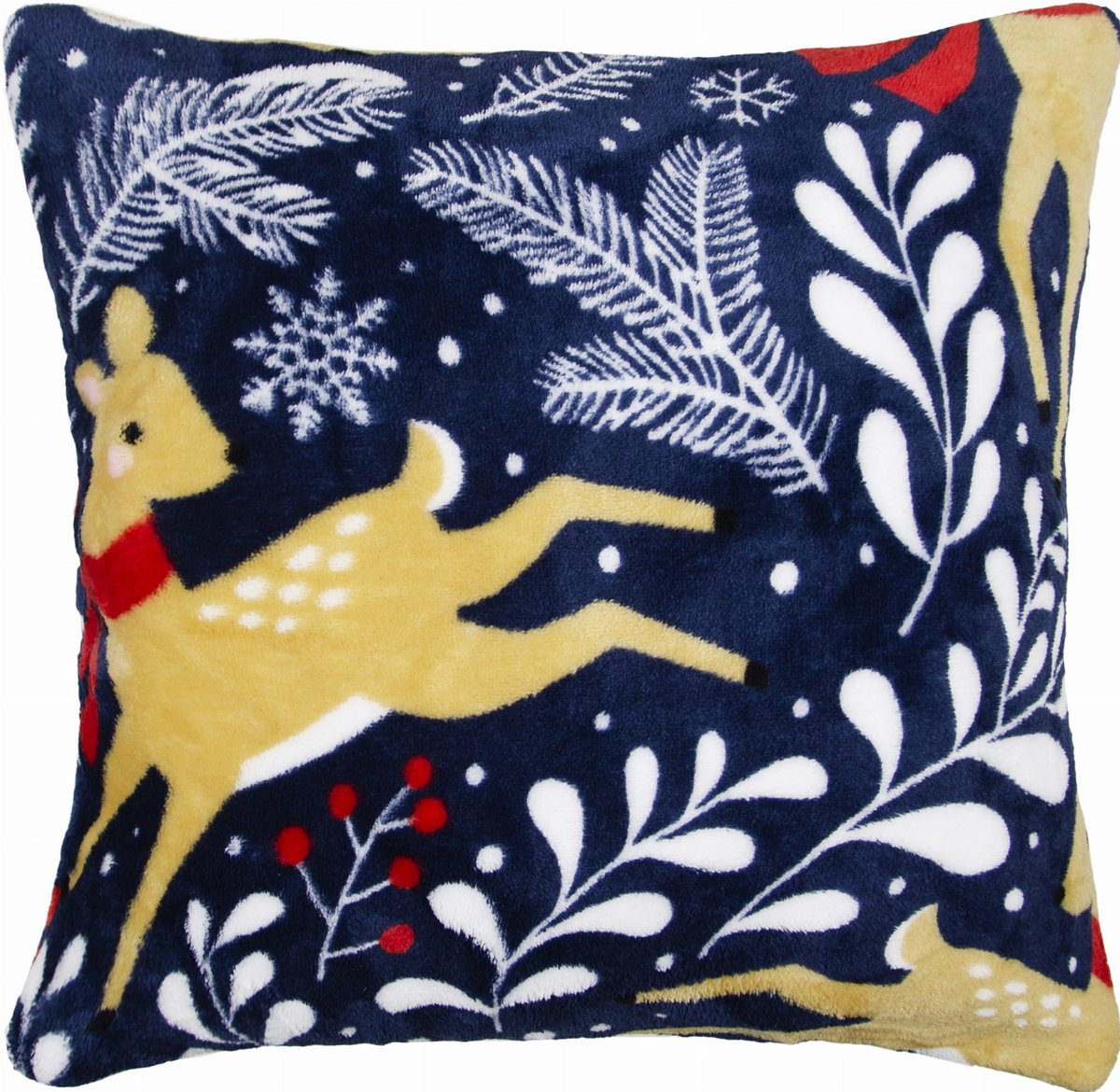 Decoratieve Kussensloop Sneeuwvlok Hertjes 40x40 cm - Kerstsfeer