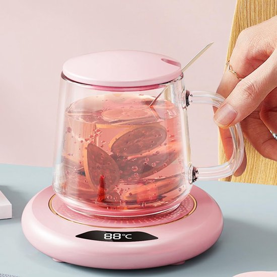Elektrische koffiewarmer Smart Cup Warmer met 3 temperatuuraanpassing, digitaal display verwarming cup pad bureau drank warmer constanten 8 uur automatische uitschakeling veiligheidsfunctie van Merkloos — afbeelding 5