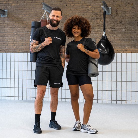Matchu Sports - Fitness mat - Yogamat - Sportmat - Fitnessmat - Met draagkoord - 180 cm x 60 cm x 0,9 cm - Grijs - NBR