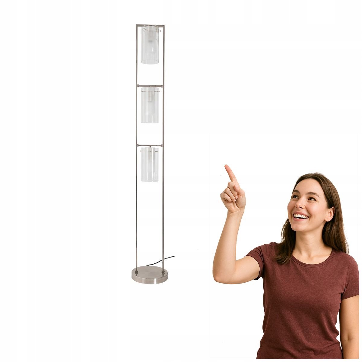 Italux CONETTI Vloerlamp 3-lichts Zilver Verstelbaar