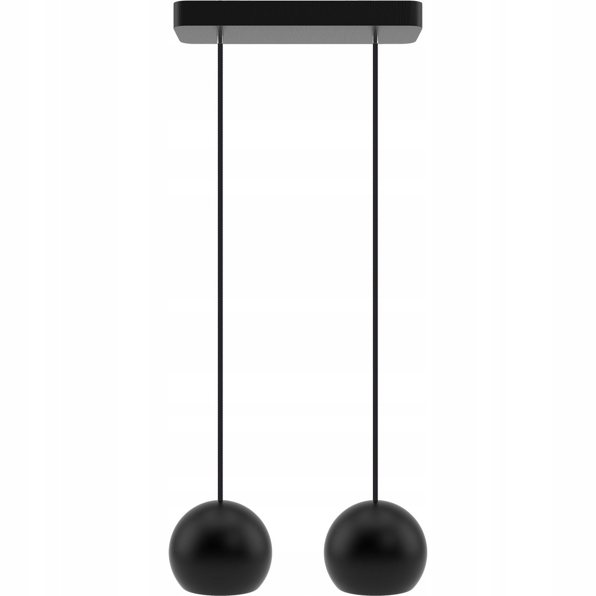 Zwarte Hanglamp Balli met Houten Kappen, 2x GU10