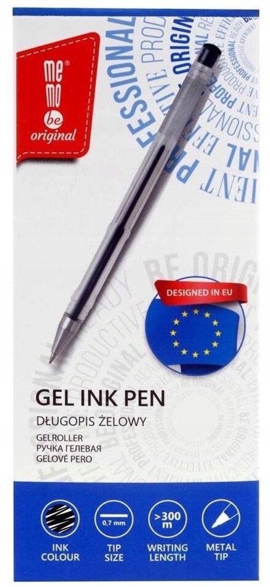 MemoBe Gelpen Zwart 0.7mm - Set van 12 Stuks
