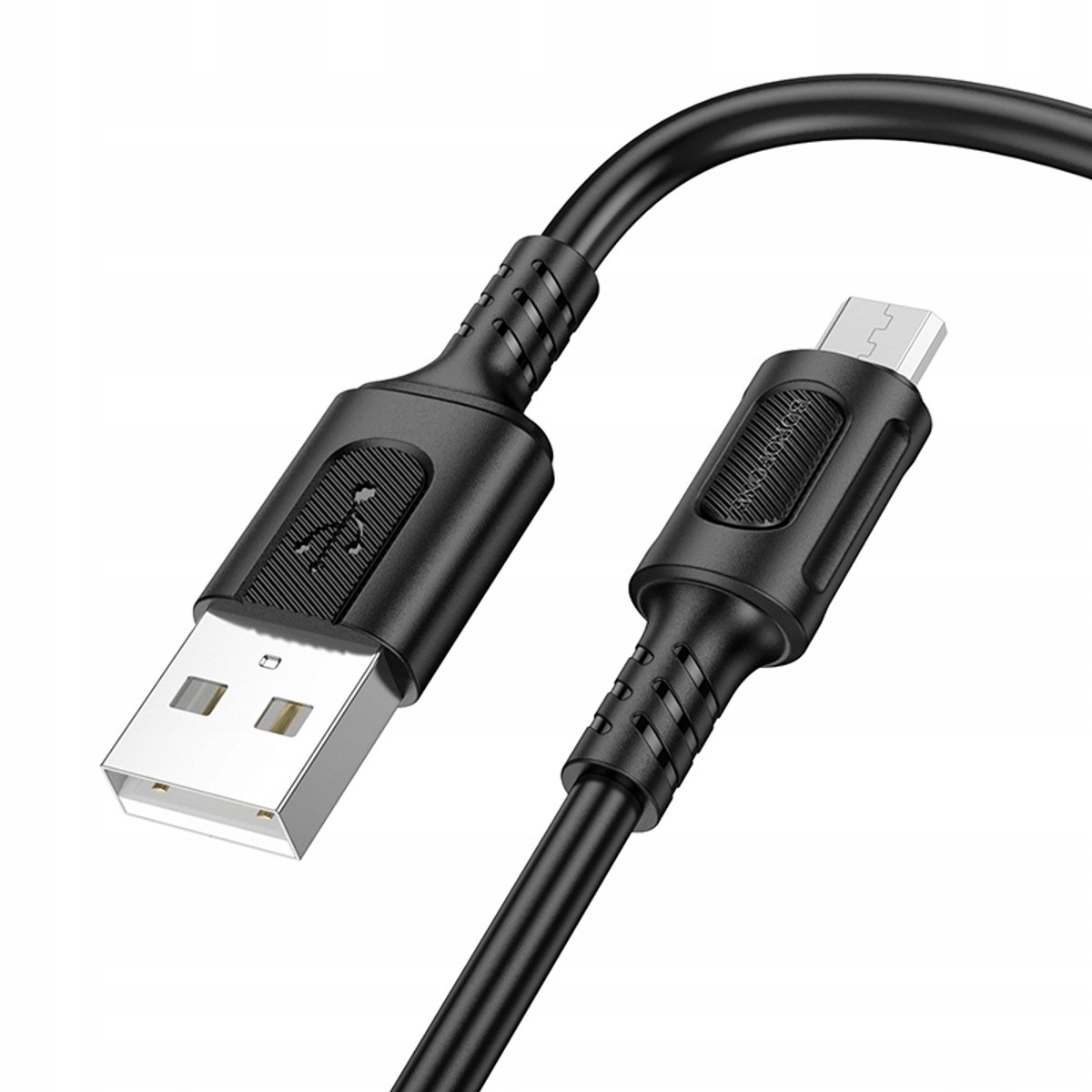 Borofone BX111 Feliz Kabel USB naar Micro USB - 2.4A, 1m, Zwart