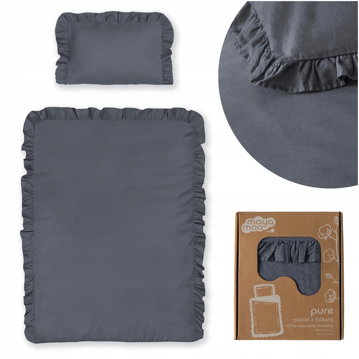 Maya Mo Kinderbeddengoed Katoen 90x120 cm met Ruches