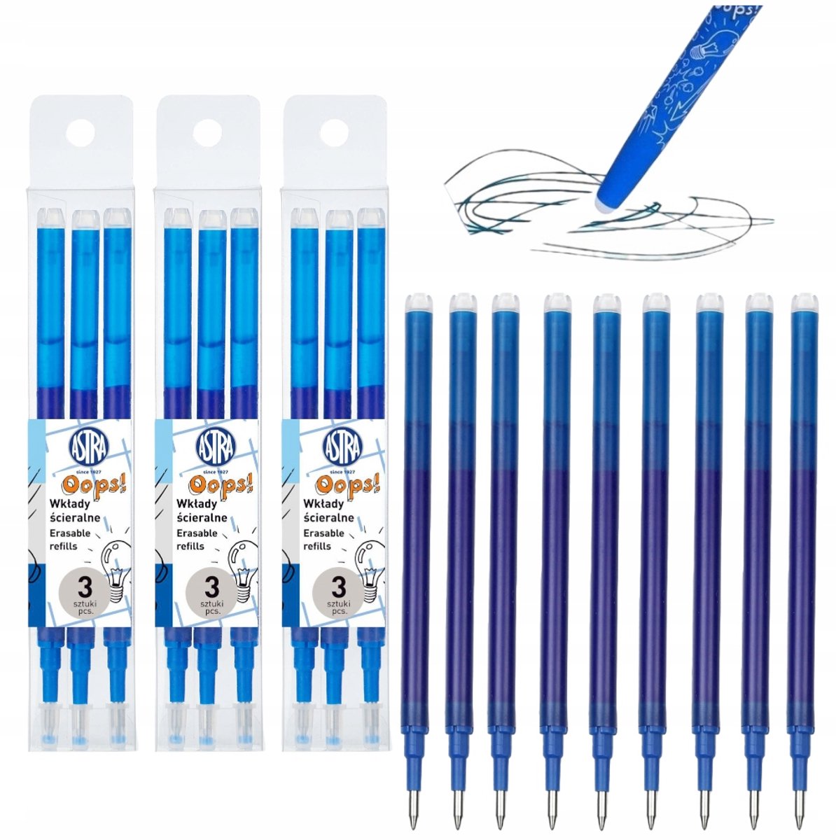 Astra Oeps! Navulset Blauwe Inkt - 9 Stuks Uitwisbaar