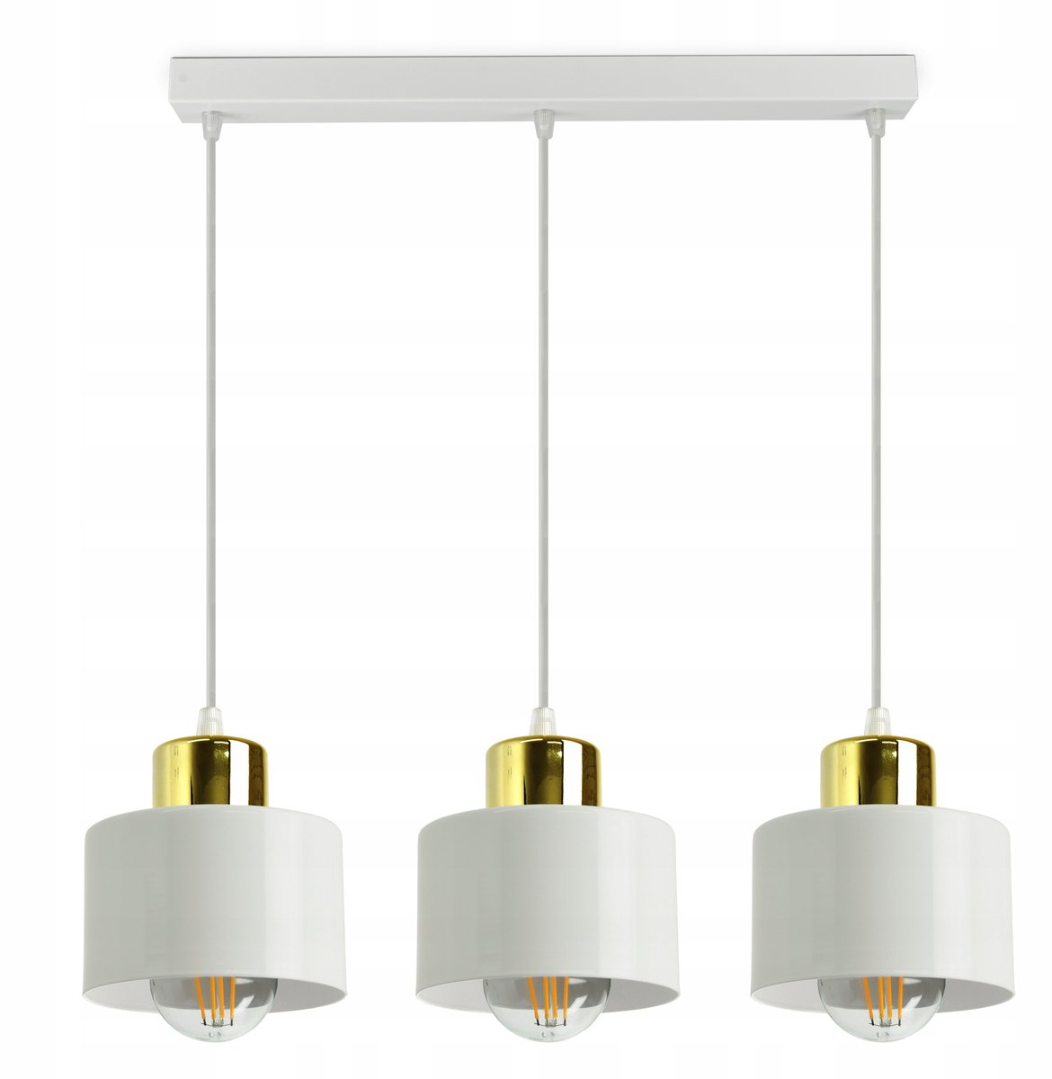 Luxe Hanglamp ROLLER-BZ3 Wit Goud E27 - Stijlvol & Verstelbaar