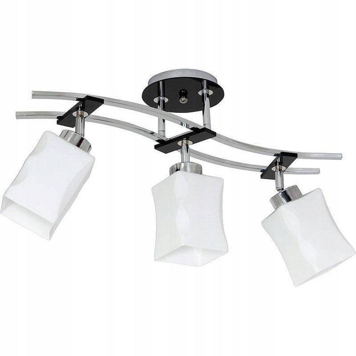 Hanglamp Derby 3xE27 Wit Glas Chroom Glamour