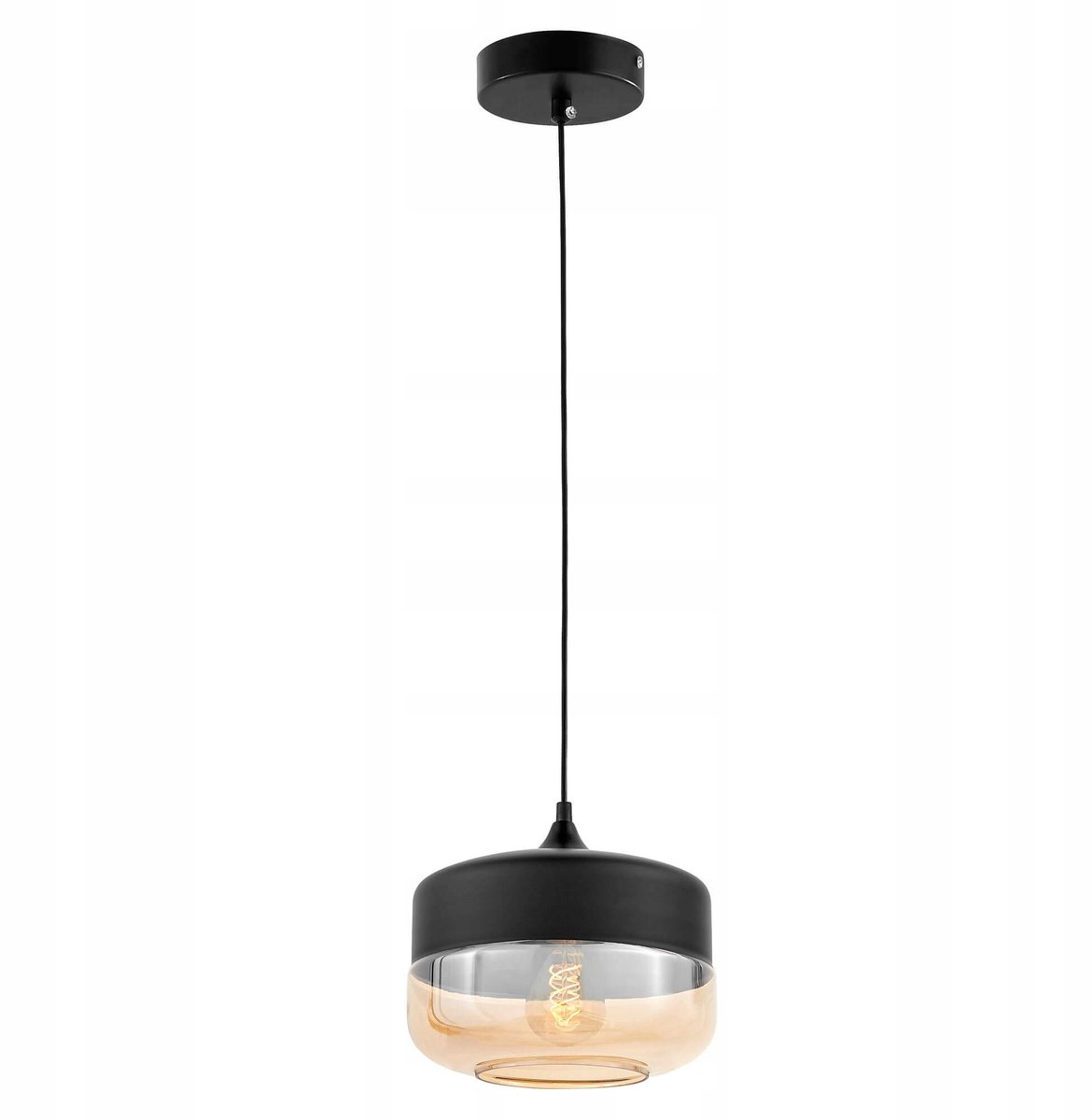 Lumina Deco Barlet Hanglamp Zwart Amber - Stijlvolle Loft Verlichting