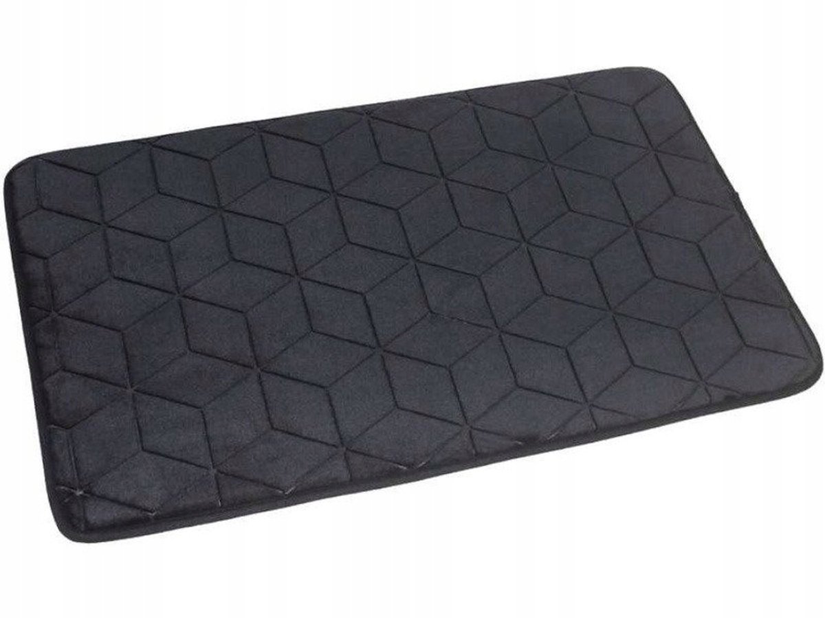Badkamerkleed Sumba Zwart Geometrisch Antislip 45x75cm