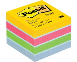 Post-it® Notes, Mini Kubus, Ultra, 51 x 51 mm, 400 Blaadjes/Kubus