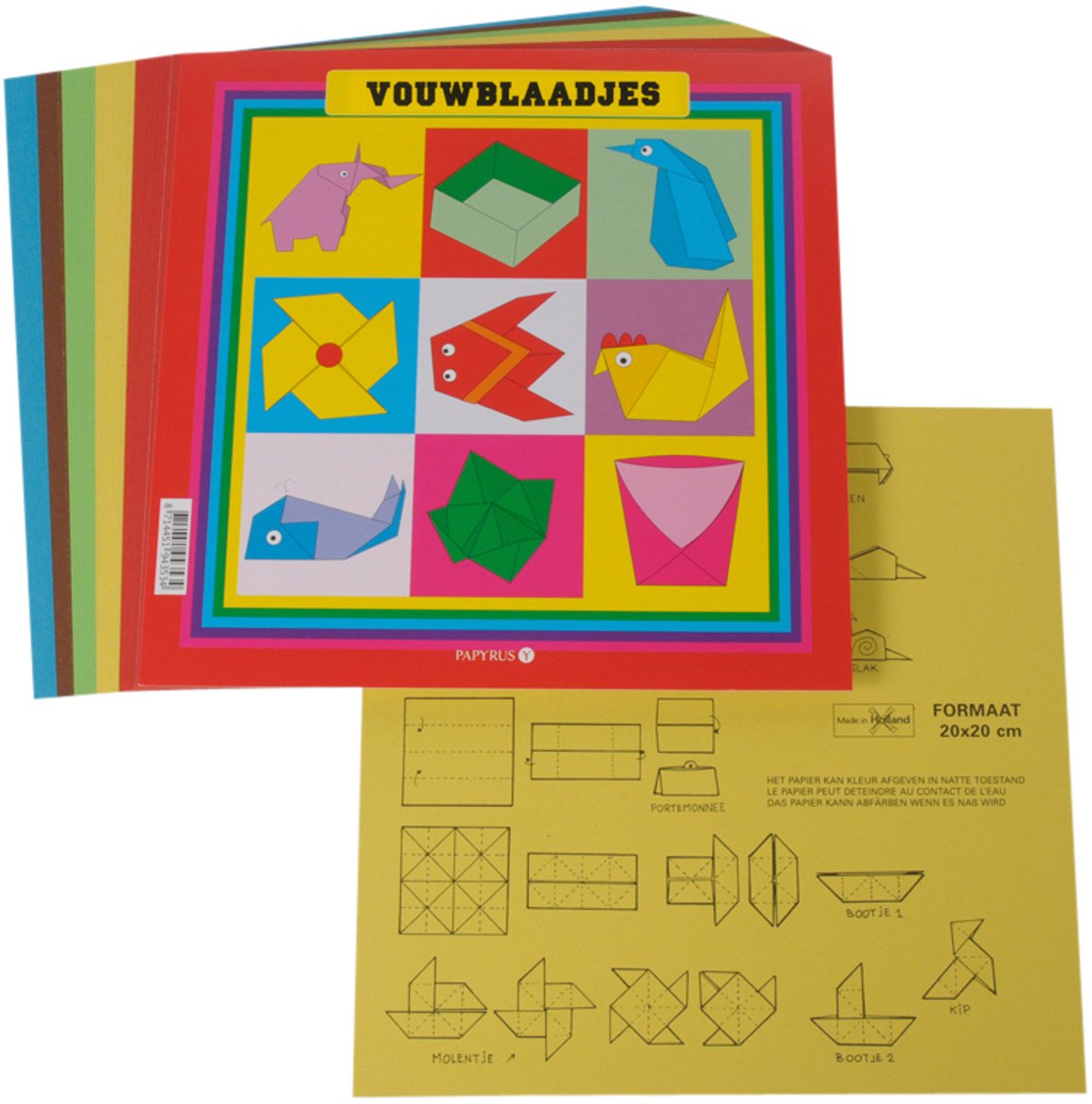 Vouwblaadjes 20x20cm (90 vel) - Meerdere Kleuren