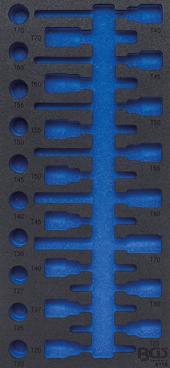 BGS Gereedschaplade Inleg 1/3 Leeg - 189x408x32mm