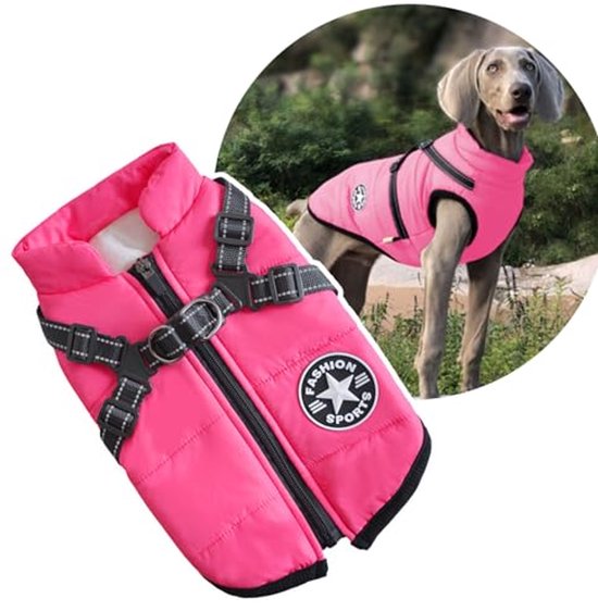 Kuoser Hondenjas, hondenjas voor middelgrote honden, wintervest, waterdicht, winterjas met harnas, warme winterjas, hondentrui, huisdier, skiën, kostuum, zwart, L Kuoser Hondenjas, hondenjas voor middelgrote honden, wintervest, waterdicht, winterjas met harnas, warme winterjas, hondentrui, huisdier, skiën, kostuum, zwart, L