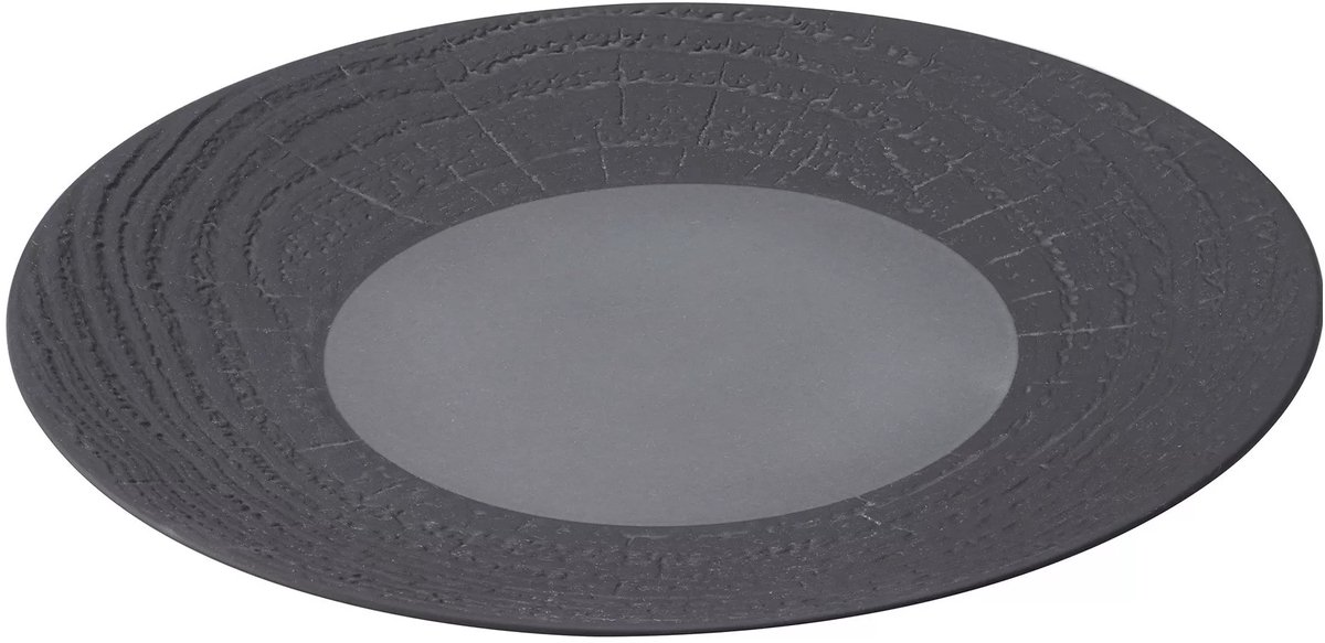 Revol Arborescence plat bord 31 cm zwart - natuurlijke houtstructuur