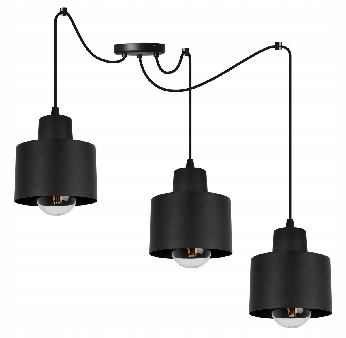 Zwarte Hanglamp Spider Panta 2002/3 - Metaal, 3xE27, Max 200cm
