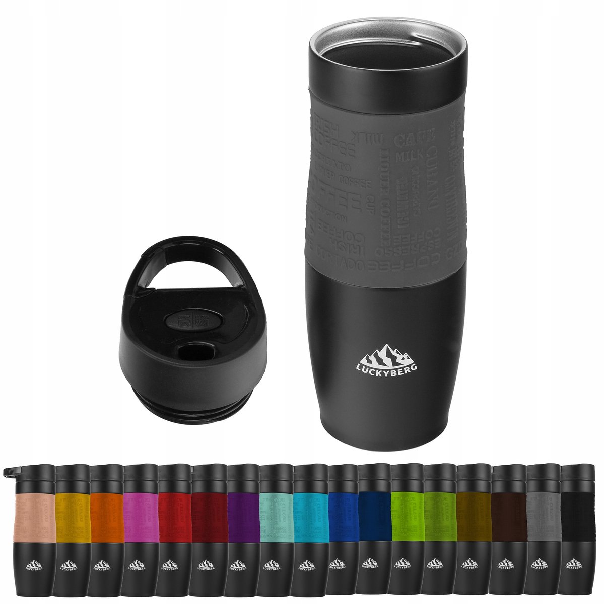 LUCKYBERG Thermosbeker 480 ml - RVS, Lekvrij, 6u Warm