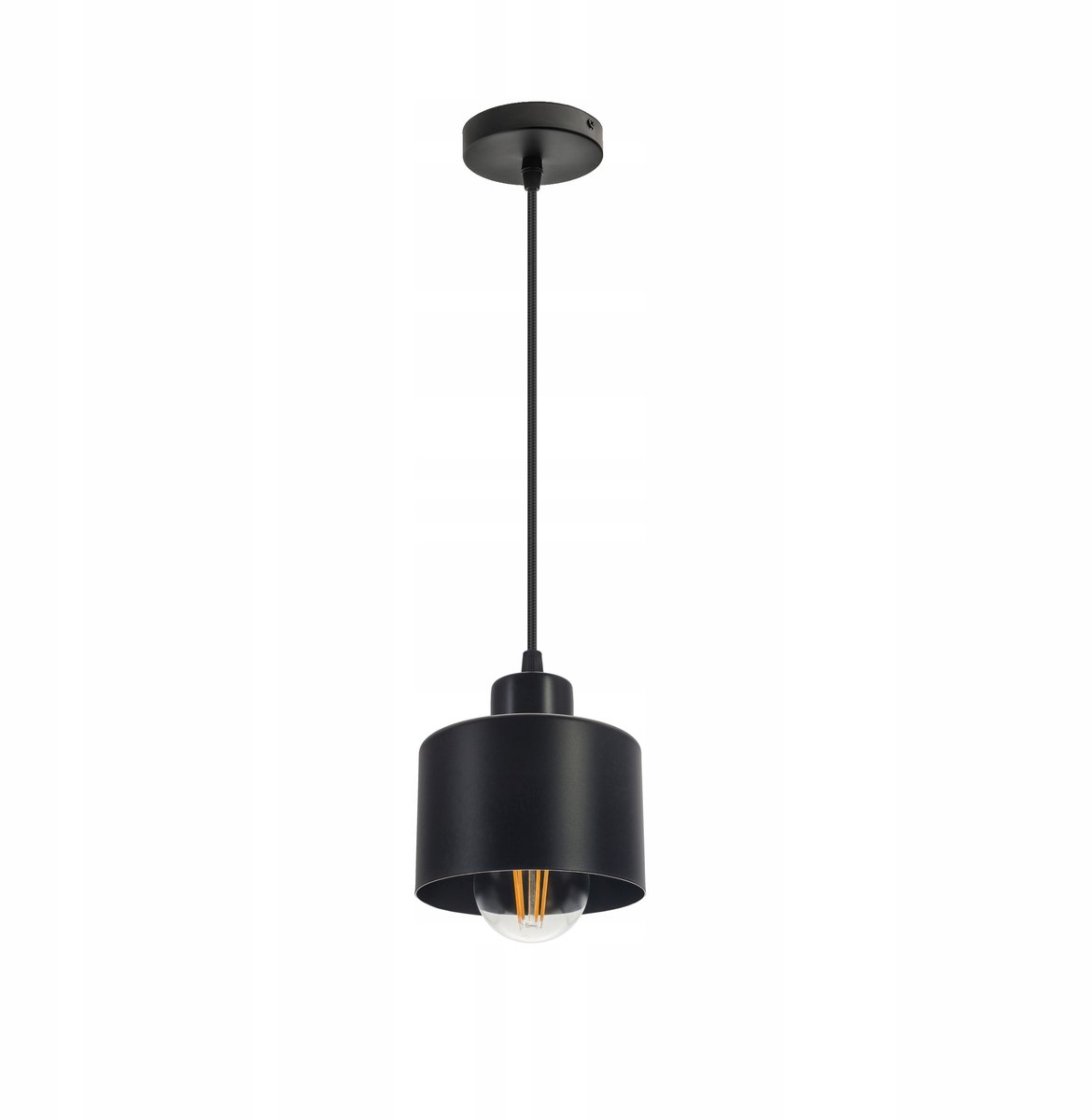 Loft Hanglamp KATE - Verstelbaar Metaal, E27-fitting, Zwart