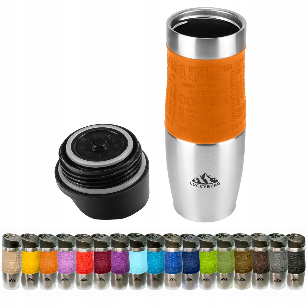 LUCKYBERG Thermosbeker 400ml - RVS, Lekvrij & Lange Isolatie