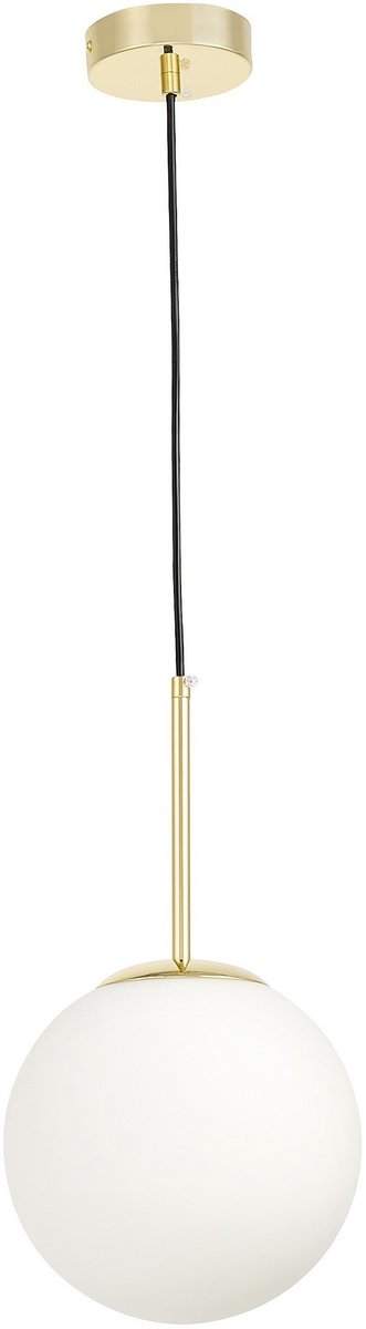 Moderne Gouden Hanglamp met Witte Glazen Bol - E27 Fitting