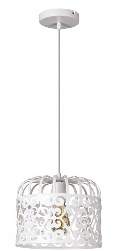 Foto: Alessandra hanglamp metaal wit vintage ideaal voor keuken eetkamer