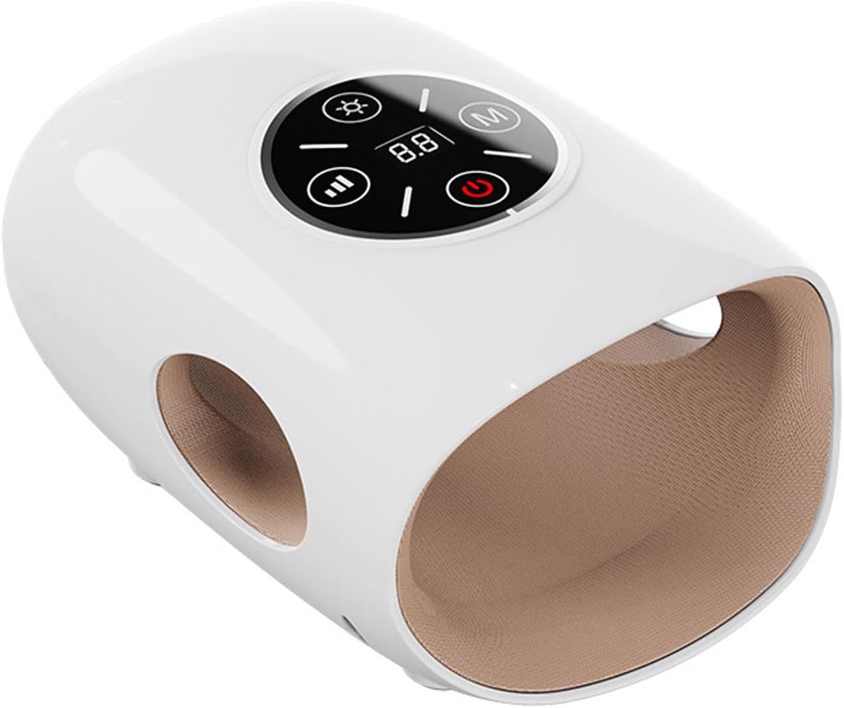 Elektrische handmassageapparaat, handmassageapparaat met 3 modi en 2-traps warmtefunctie, 5-traps persluchtmassage, touchscreen, draagbaar voor handmassageapparaat