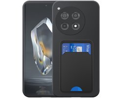 Geschikt voor OnePlus 12R Telefoonhoesje met TPU Pasjeshouder - Flexible Back Cover Case Siliconen TPU with Cardslot - Zwart - Smartphonica geschikt voor OnePlus 12R
