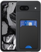 Geschikt voor Google Pixel 8A Telefoonhoesje met TPU Pasjeshouder - Flexible Back Cover Case Siliconen TPU with Cardslot - Zwart - Smartphonica geschikt voor Google Pixel 8A