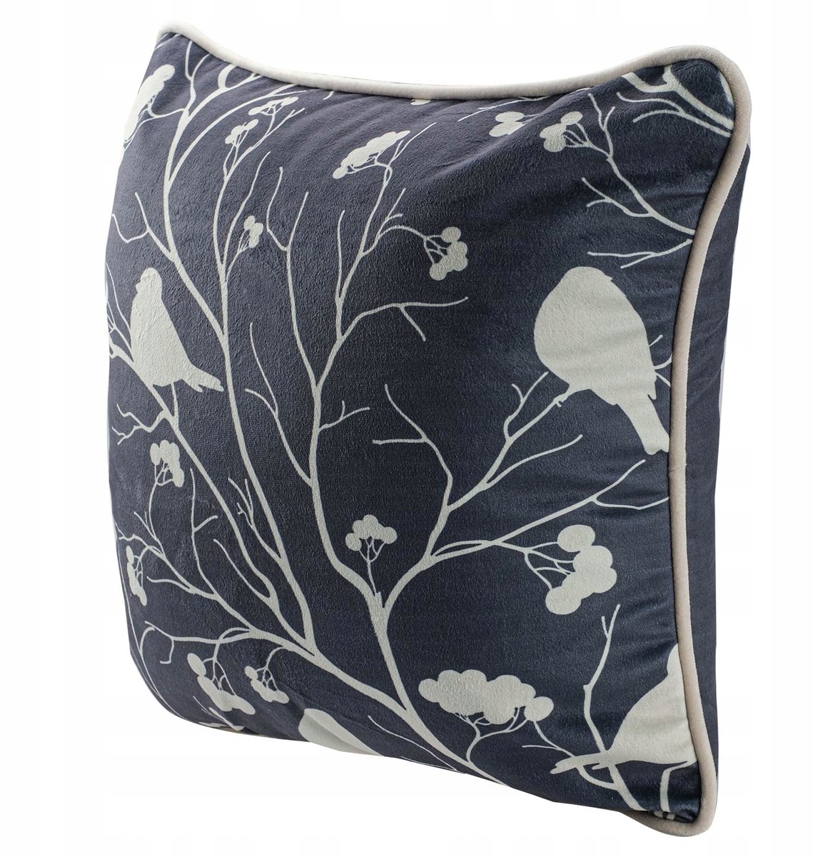 Decoratieve Kussenhoes 43x43cm Zwart Velvet met Bies