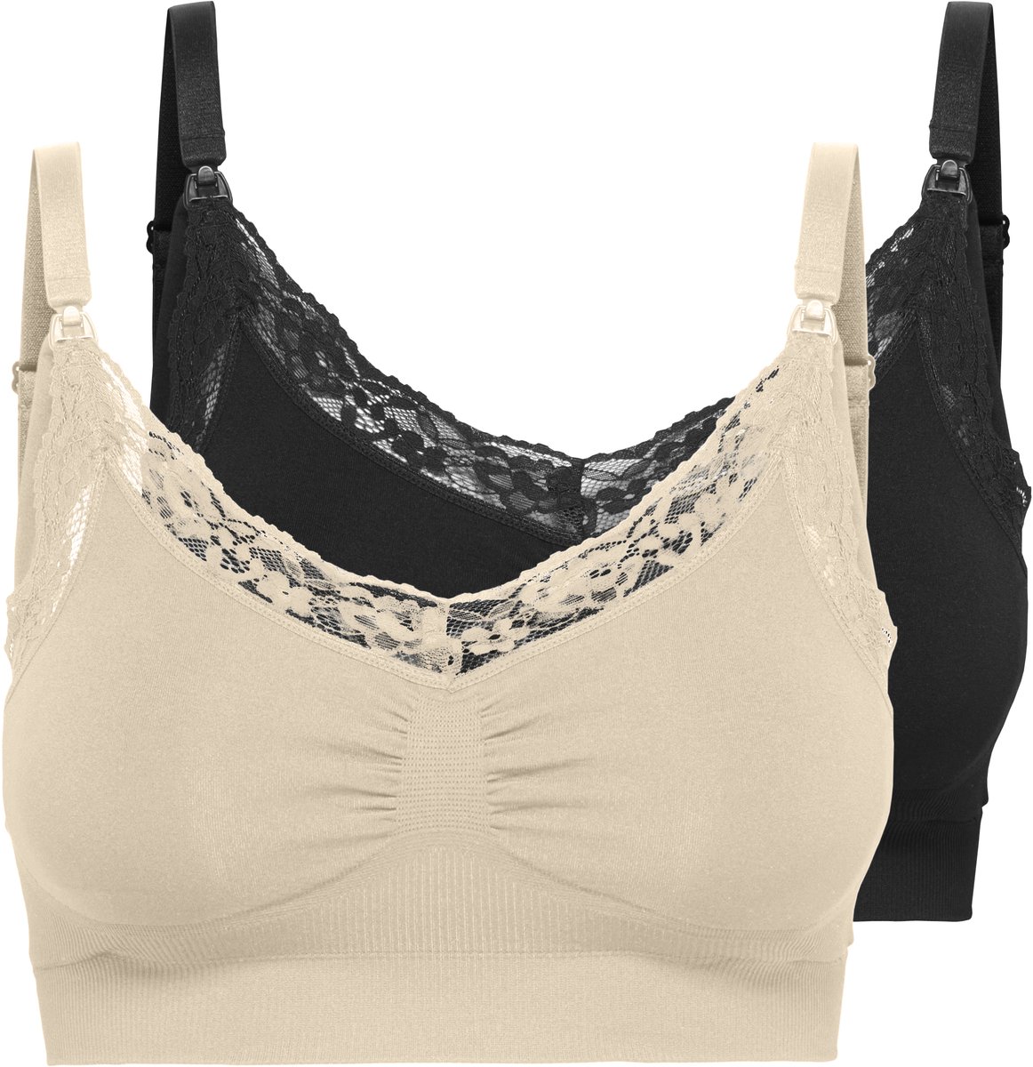 Only OLMROSIE NURSING LACE BRA 2-PACK ACC - Dames - Bh's Crème Brûlée