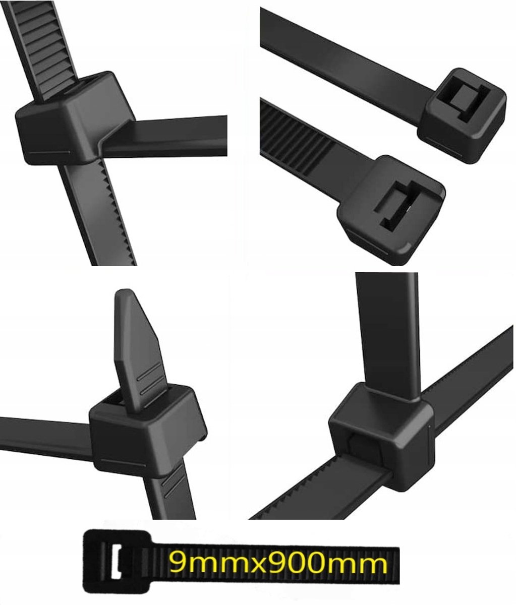 Drel Kabelbinders 9x900mm Zwart Nylon 6.6 - 10 Stuks