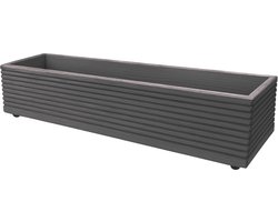 Handgemaakte houten Plantenbak – Voor Balkon, Terras of Tuin – Hout – Antraciet – 90x17x17 cm – Bloembak – Duurzaam, Weerbestendig & Stijlvol Design