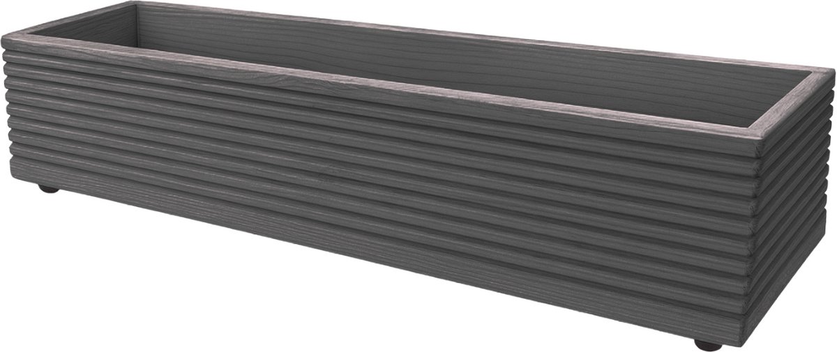 Handgemaakte houten Plantenbak – Voor Balkon, Terras of Tuin – Hout – Antraciet – 50x17x17 cm – Bloembak – Duurzaam, Weerbestendig & Stijlvol Design