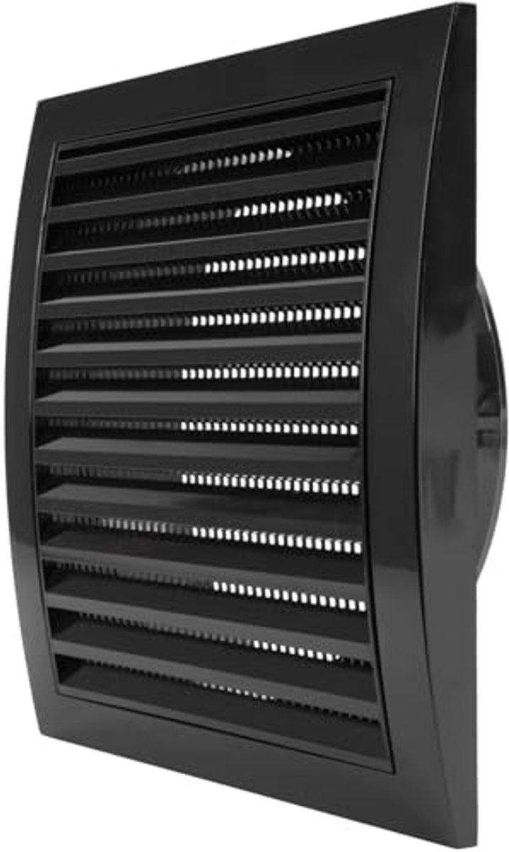 Zwarte 150 mm Afzuigkap met Ingebouwd Ongediertebeschermingsscherm en Ventilatierooster