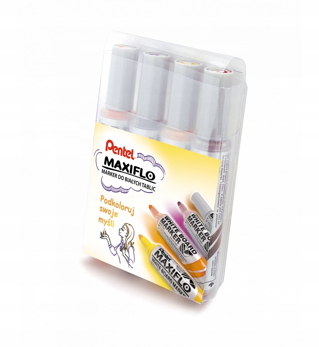 Pentel Maxiflo MWL5M Whiteboardmarkers - 4 kleuren